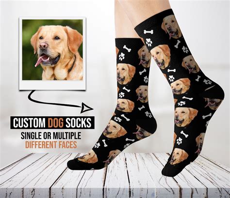 As long as you provide text photos, our team will provide you with custom pet socks designed professionally. Custom Dog Socks, Personalized Pet Face Socks, Puppy Face ...