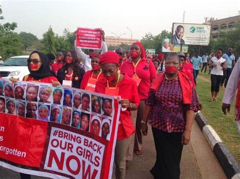 Pics Bbog Group Hold Silent Match To Mark 1 Year Since Abduction Of Chibok Girls