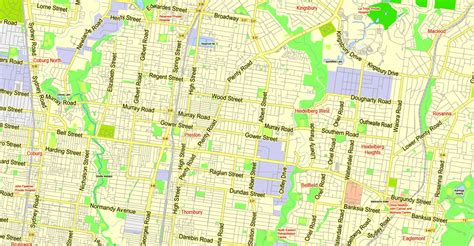 Melbourne Pdf Map Australia Exact Vector Street Map V2711 Fully