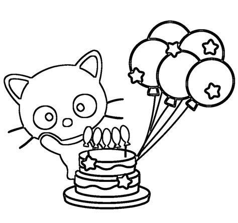 Chococat On Birthday Coloring Page Download Print Or Color Online