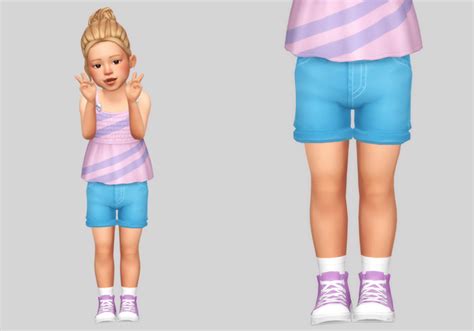 Rolled Shorts Casteru On Patreon Sims 4 Cc Kids Clothing Sims 4