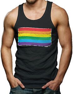 Gay Pride Flag Distressed Lgbt Men S Tank Top T Shirt Ebay