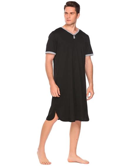 Men S Nightgown Big And Tall Sleep Shirt Long Sleeve Pajama Henly Plus Size Nightshirt S Xxxl 2