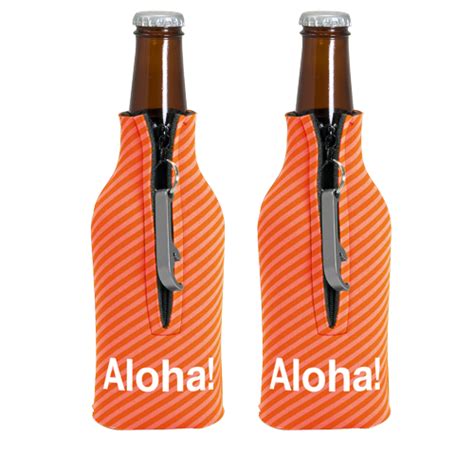 Numo 4cp Zippered Bottle Coolie With Blank Bottle Opener