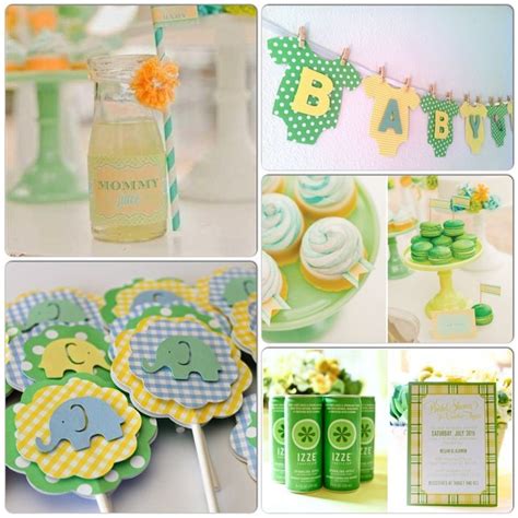 Yellow And Green Baby Shower With Images Baby Shower Themes Unisex