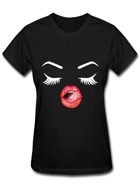 women s lashes and lips t shirt in 2021 lip t brand name clothing classic tee