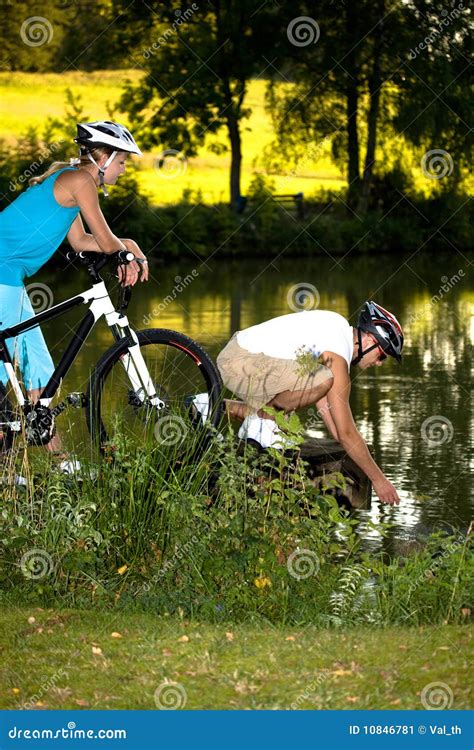 Biking Couple Stock Image Image Of Rest Biking Relax 10846781