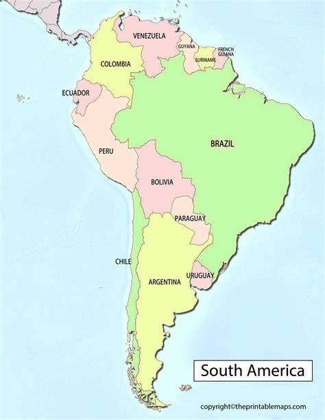 South American Political Map The Printable Maps