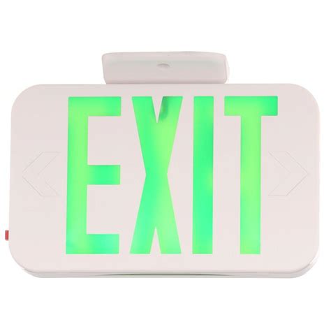 Progress Lighting Thermoplastic Led Exit Sign With Green Letters Pe009
