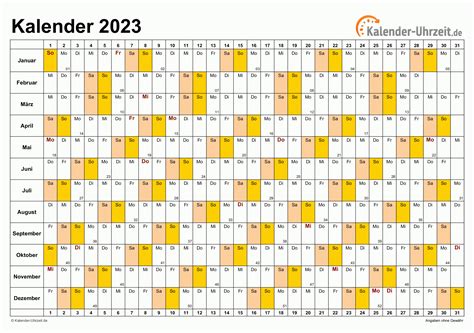 Excel Kalender 2023 Kostenlos