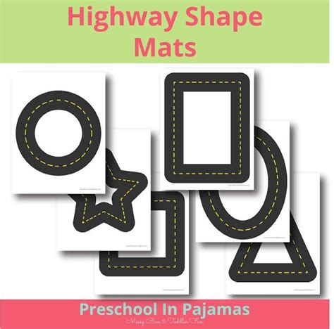 Free Highway Shape Printable Mat Preschool In Pajamas Free