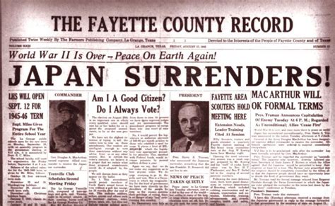 The Record Headline Said It All 75 Years Ago Today ‘japan Surrenders