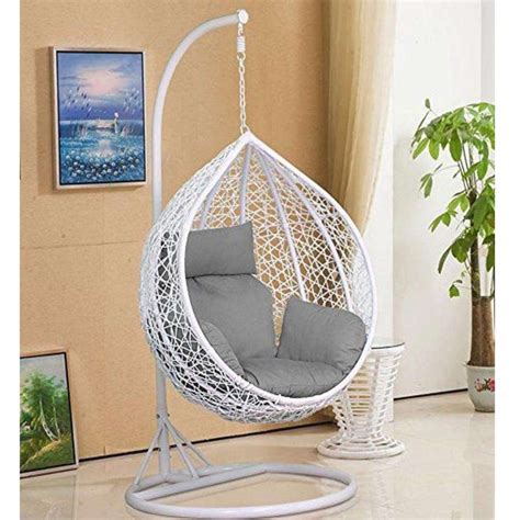Giantex hanging egg chair, swing chair with c hammock stand set, hammock chair with soft seat cushion & pillow, multifunctional hanging chairs for outdoor indoor bedroom (blue) 4.6 out of 5 stars. Egg Shape Hanging Swing Chair - Jhoola Stand - Cushion For ...