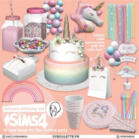 The Sims 4 Unicorn Birthday Set Cc The Sims