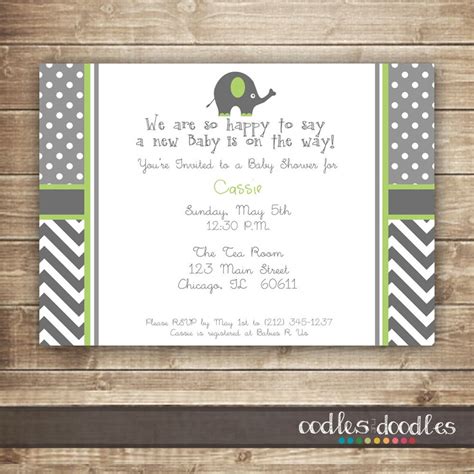 Elephant Baby Shower Invitation Gender Neutral Baby Shower Etsy