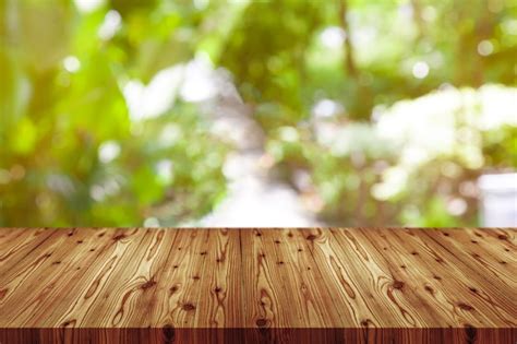 Premium Photo Perspective Wooden Table On Top Over Blur Natural