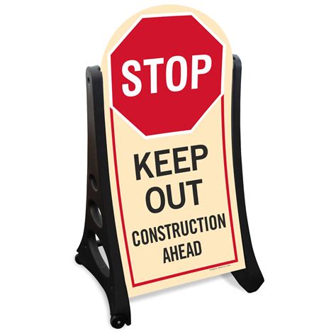 Keep Out Contruction Area Sign Sidewalk Sign Sku K Roll 1034