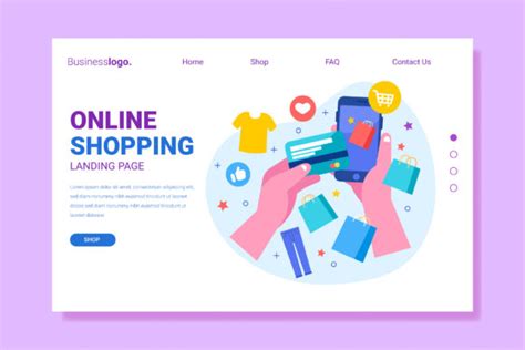 Flat Shopping Online Landing Page Graphic By Miss Chatz Creative Fabrica