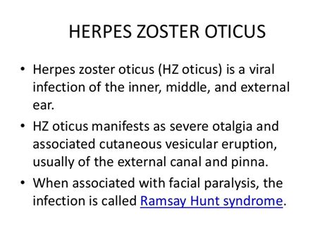 Herpes Zoster Oticus