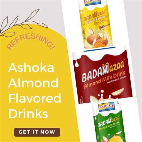 refreshing badam almond milk is a popular indian drink made with milk and fresh almonds ashoka