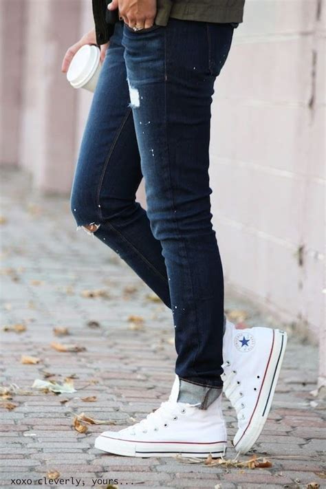 Awesome Chucks — Via Xoxo Cleverly Yours Fall Is In The Air How To Wear White Converse