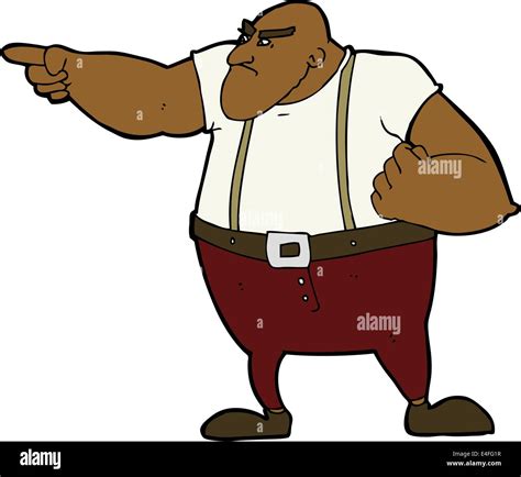 Cartoon Angry Tough Guy Pointing Stock Vector Image And Art Alamy