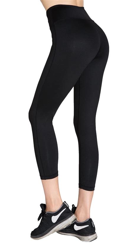 aenlley womens activewear yoga pants high rise workout gym spandex tights capris color black