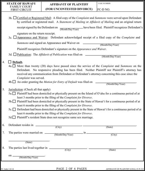 Free Printable Uncontested Divorce Forms Georgia Form Resume