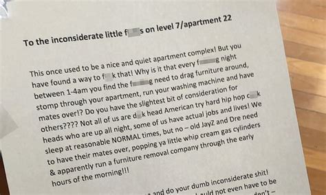 Fed Up Tenant Types Furious Letter To Neighbours For A Litany Of Offenses