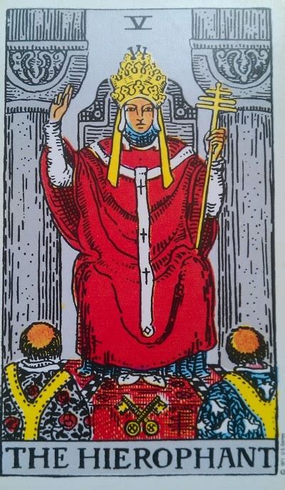 Queen of cups tarot card denotes someone who is highly intuitive and sensitive. The Hierophant Tarot Card Meaning Upright and Reversed - Numerologysign.com