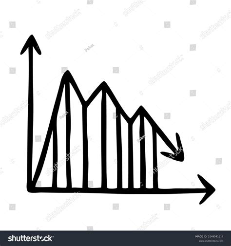 Doodle Graph Declining Chart Hand Drawn Stock Vector Royalty Free