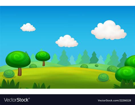 Cartoon Landscape Nature Background Royalty Free Vector