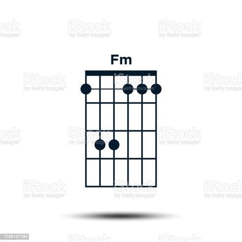 Fm Basic Guitar Chord Chart Icon Vector Template Stock Illustration