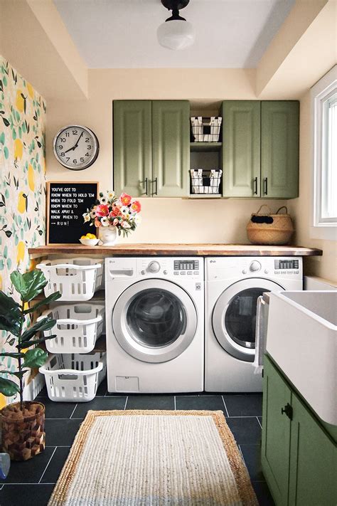 The Top Green Paint Colors Designers Swear By Basement Laundry Room