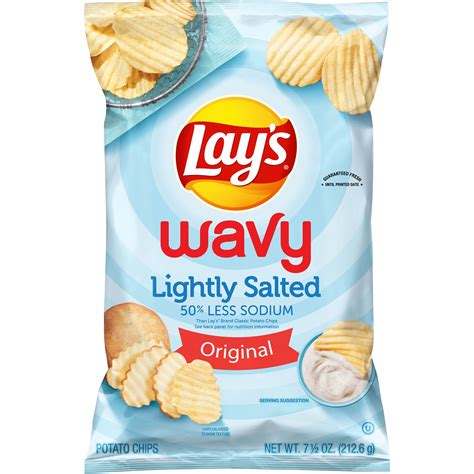 Lays Wavy Potato Chips Lightly Salted Original 75 Oz Bag Walmart