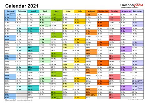 2021 Excel Calendar Month Calendar Printable