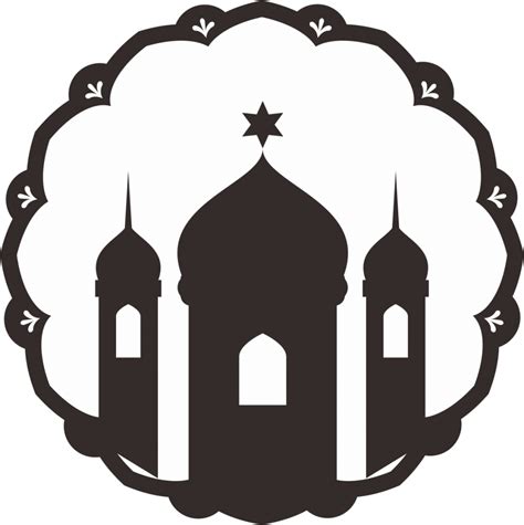 Contoh Logo Masjid Hitam Putih Format Png