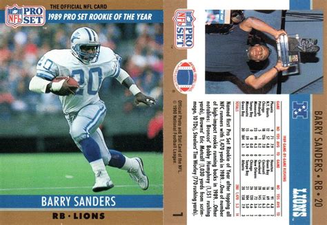 Barry sanders (born july 16, 1968) is a hall of fame and heisman trophy winning american football running back who spent his entire professional career with the detroit lions of the nfl. barry sanders football card images - Google Search | Football cards, Cards, Sports cards