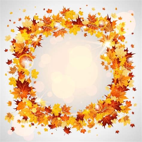 Beautiful Autumn Leaves Card 04 Vector Free Vector In Adobe Illustrator