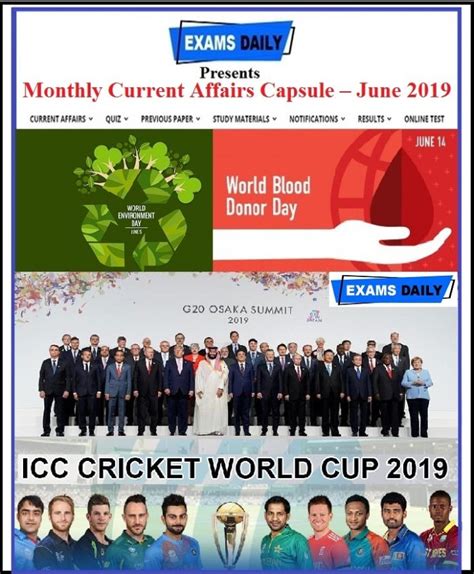 Monthly Current Affairs Capsule Free Pdf Download June 2019