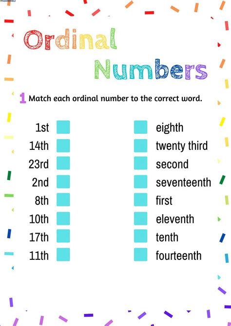 Ordinal Numbers Free Online Exercise Live Worksheets