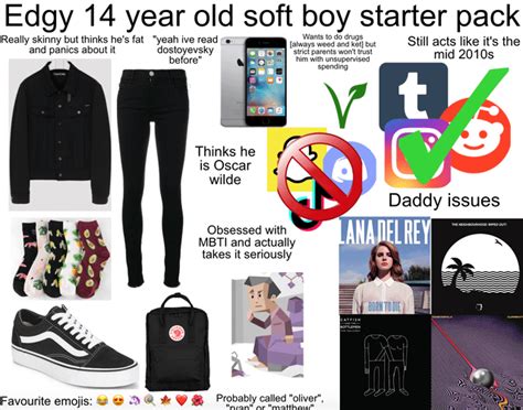 Edgy 14 Year Old Soft Boy Starter Pack Rstarterpacks