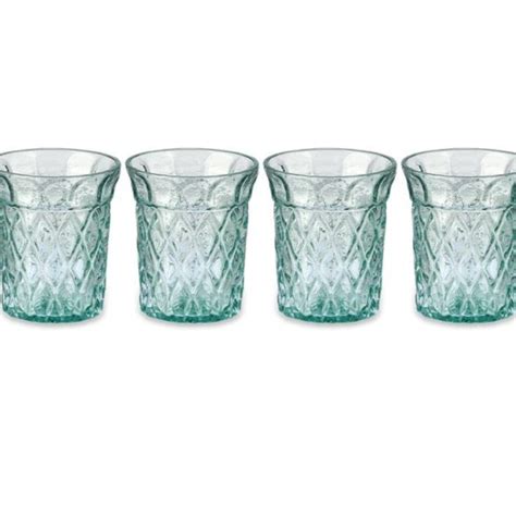Decorative Recycled Glass Tumblers Set Of Four