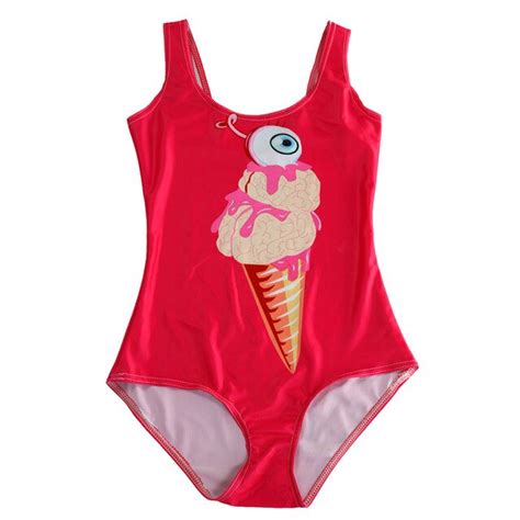 New 1075 Sexy Girl Summer Fruit Strawberry 3d Prints One Piece Suit Sleeveless Swimsuit Swimwear
