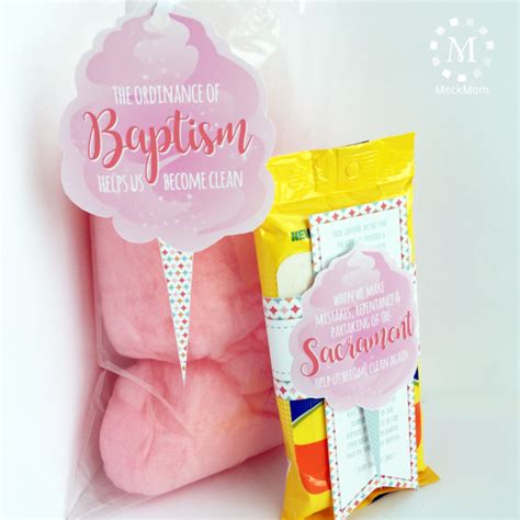 Baptism Talk Object Lesson Cotton Candy Set For Girls Handouts Meckmom