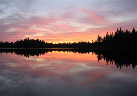 Photo Sunset Over Pose Lake Boundary Waters Canoe Area Wilderness