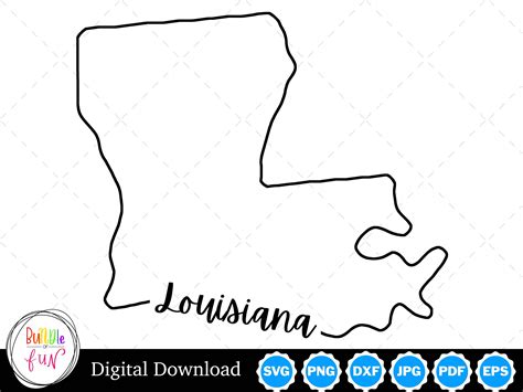 Louisiana State Outline Design Louisiana Png Louisiana Svg Etsy