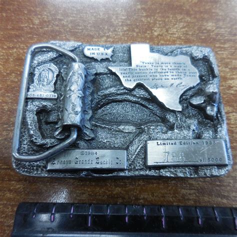 1985 Commemorative Texas Belt Buckle By Arroyo Grande Gem