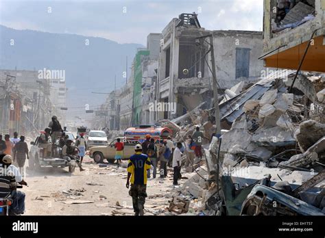 Das Erdbeben Zerstörte Stadt Von Port Au Prince Haiti 17 Januar 2010
