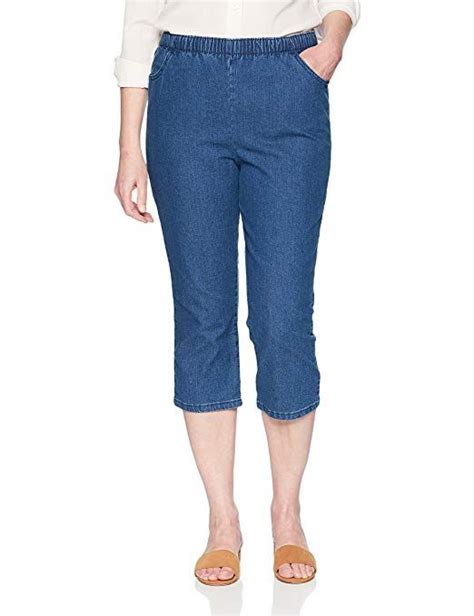 Chic Classic Collection Womens Stretch Elastic Waist Pull On Denim Capri Jeans Clothing